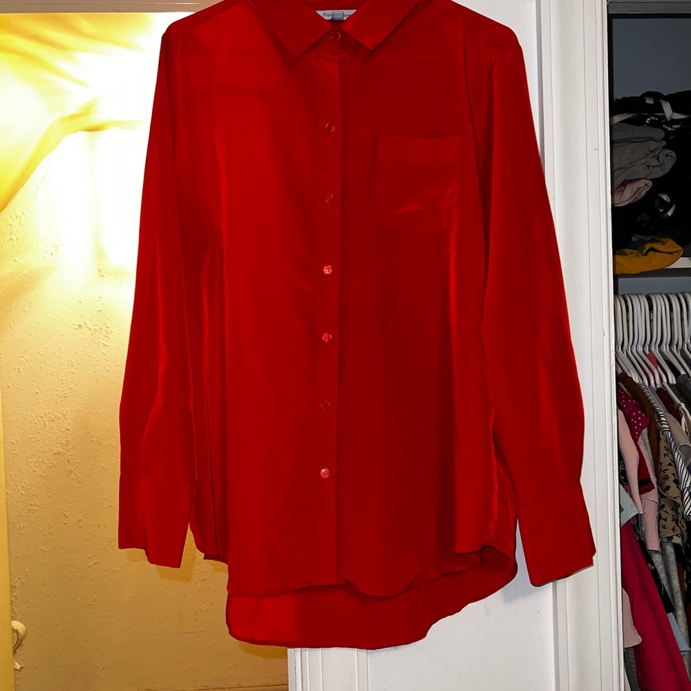 Floral & Ivy Red Button-Up Shirt